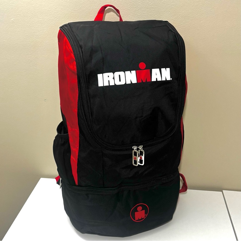 Ironman Triathlon Transition Backpack. NWOT Black/Red